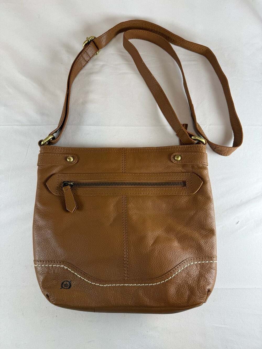 Born Leather Crossbody Bag Tan Camel Pebbled Heritage Boho Western Purse Indie